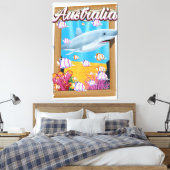 Australië Onderwater haai reizen poster Canvas Afdruk (Insitu (Slaapkamer))