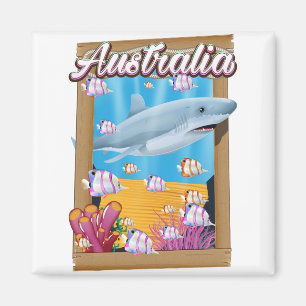 Australië Onderwater haai reizen poster Magneet