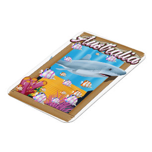 Australië Onderwater haai reizen poster Magneet