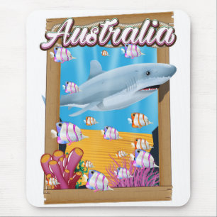 Australië Onderwater haai reizen poster Muismat