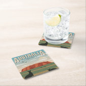 Australië Onderzetter, voeg tekst toe, vierkant he Kartonnen Onderzetters (Insitu)