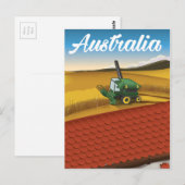 Australië oogst reiskaartoon briefkaart (Voorkant / Achterkant)