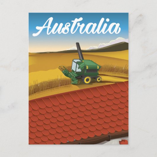 Australië oogst reiskaartoon briefkaart (Voorkant)