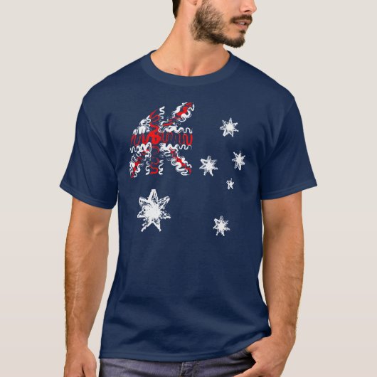 Australië op Blauwe Reut T-shirt (Voorkant)
