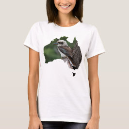 Australië Outline lachen Kookaburra in een boom T-shirt
