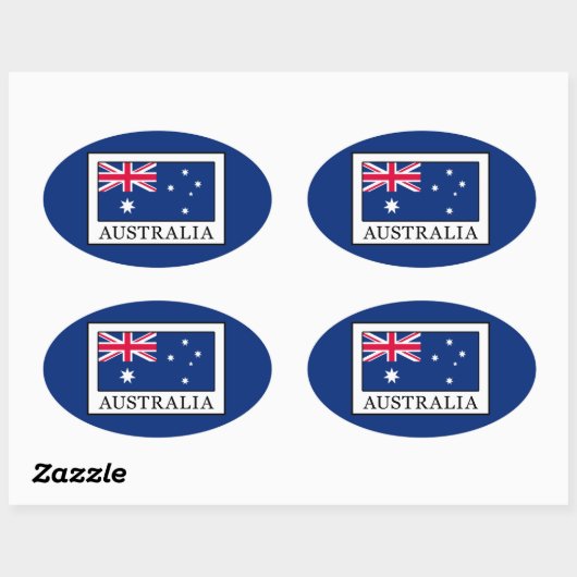 Australië Ovale Sticker (Vel)