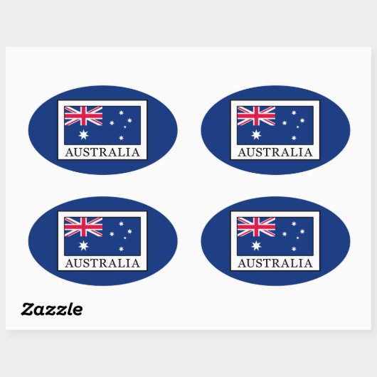 Australië Ovale Sticker (Vel)