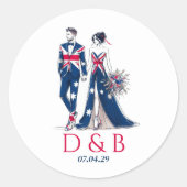 Australië Paar Bruiloft Ronde Sticker (Voorkant)