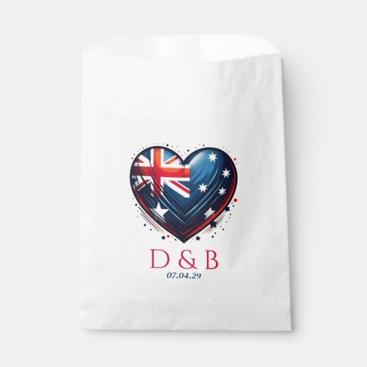 Australië Paar hart bruiloft Bedankzakje (Voorkant)