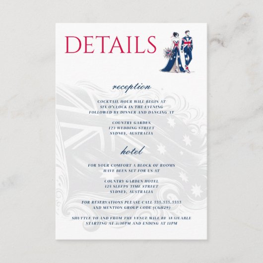 Australië Paar Informatiekaartje (Voorkant)