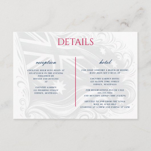 Australië Paar Informatiekaartje (Voorkant)