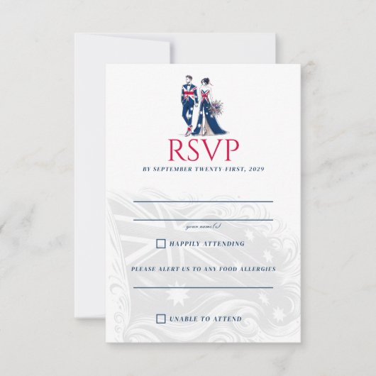 Australië Paar RSVP Kaartje (Voorkant)