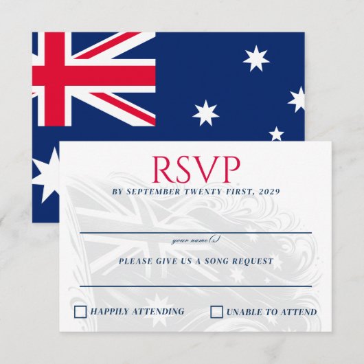 Australië Paar RSVP Kaartje (Voorkant / Achterkant)