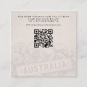 Australië Passport Wedding QR Informatiekaartje (Voorkant)