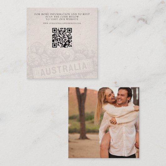 Australië Passport Wedding QR Informatiekaartje (Voorkant / Achterkant)