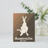 Australië Per Lucht Kangaroo-reisposter. Briefkaart (Staand voorkant)