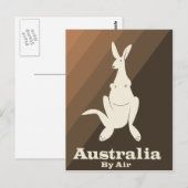 Australië Per Lucht Kangaroo-reisposter. Briefkaart (Voorkant / Achterkant)