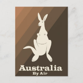 Australië Per Lucht Kangaroo-reisposter. Briefkaart