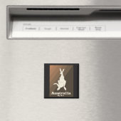 Australië Per Lucht Kangaroo-reisposter. Magneet (Insitu (Vaatwasser))