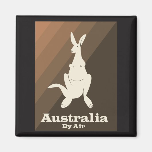 Australië Per Lucht Kangaroo-reisposter. Magneet (Voorkant)