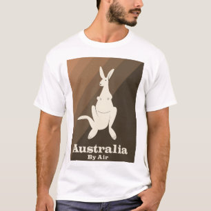 Australië Per Lucht Kangoeroe reisposter. T-shirt