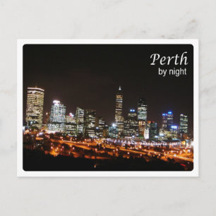 Australië - Perth - By Night - Briefkaart