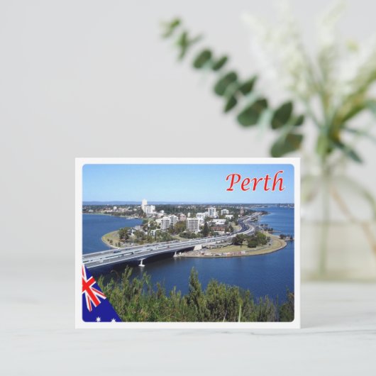 Australië - Perth - Skyline - Briefkaart (Staand voorkant)