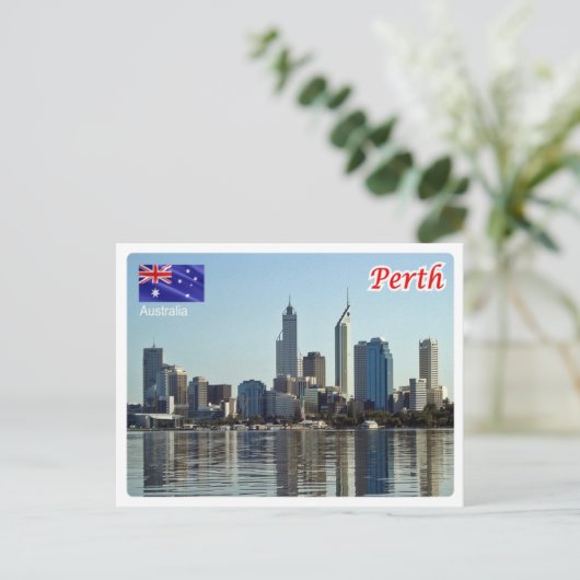 Australië - Perth - Skyline - Briefkaart (Staand voorkant)