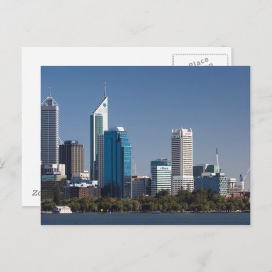 Australië, Perth, skyline van de stad vanaf de riv Briefkaart (Voorkant / Achterkant)