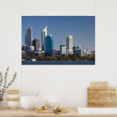 Australië, Perth, stadsaanzicht vanaf Swan River Poster (Keuken)