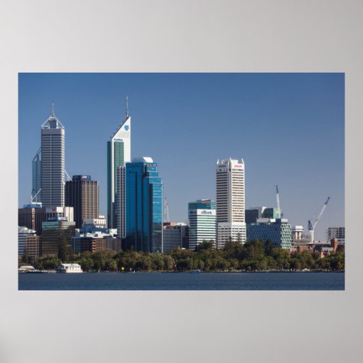 Australië, Perth, stadsaanzicht vanaf Swan River Poster (Voorkant)