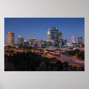 Australië, Perth, stadsprofiel vanuit Kings Park Poster