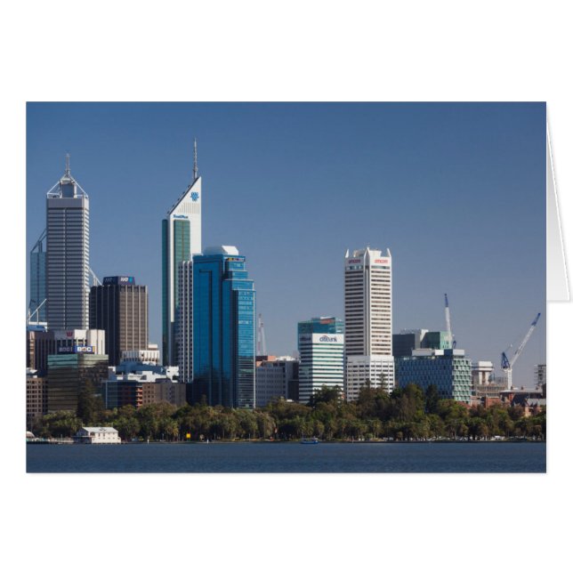 Australië, Perth, stadsprofiel vanuit Swan River (Voorkant Horizontaal)