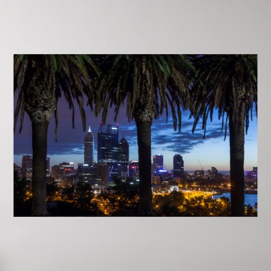 Australië, Perth, stadssilhouet vanuit Kings Park  Poster (Voorkant)