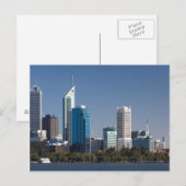 Australië, Perth, stadssilhouet vanuit Swan River Briefkaart (Voorkant / Achterkant)