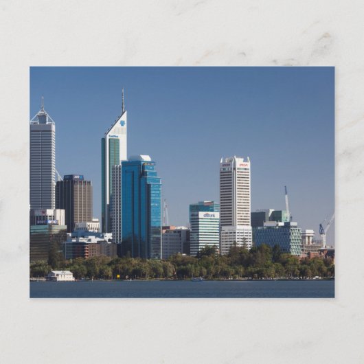 Australië, Perth, stadssilhouet vanuit Swan River Briefkaart (Voorkant)