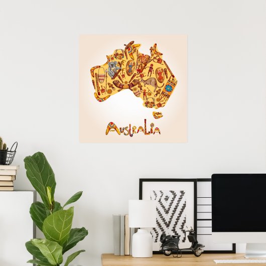 Australië Poster (Thuiskantoor)