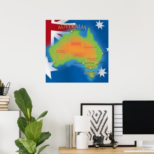Australië Poster (Thuiskantoor)