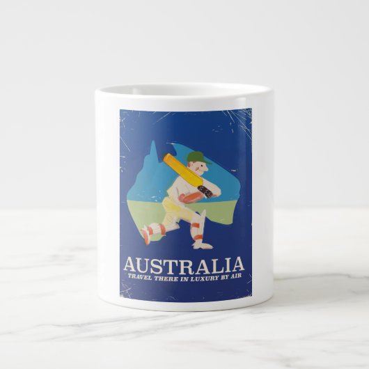 Australië poster voor cricket Vintage Grote Koffiekop (Voorkant)