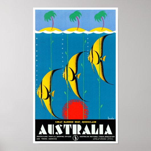Australië Poster voor herstelde Vintage-reis (Voorkant)