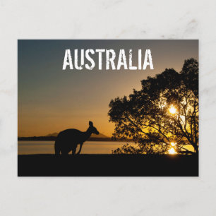 Australië Queensland Bergen Kangoeroe Zonsondergan Briefkaart