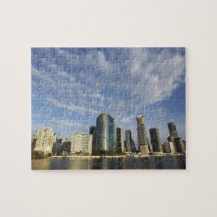 Australië, Queensland, Brisbane, Wolkenkrabbers en Legpuzzel