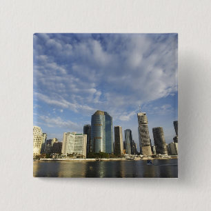 Australië, Queensland, Brisbane, Wolkenkrabbers en Vierkante Button 5,1 Cm