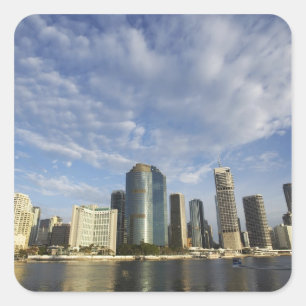 Australië, Queensland, Brisbane, Wolkenkrabbers en Vierkante Sticker
