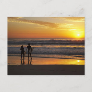 Australië, Queensland, Gold Coast, surfers bij Briefkaart