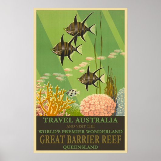 Australië Queensland, Great Barrier Reef Travel Poster (Voorkant)
