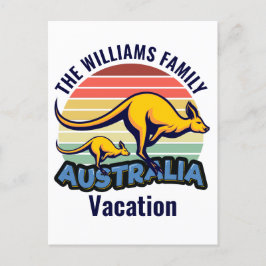 Australië reis Schattige Kangaroo Sunset Custom Briefkaart