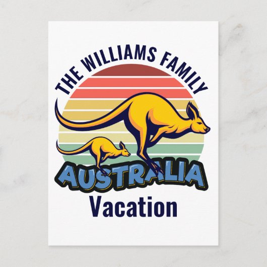 Australië reis Schattige Kangaroo Sunset Custom Briefkaart (Voorkant)