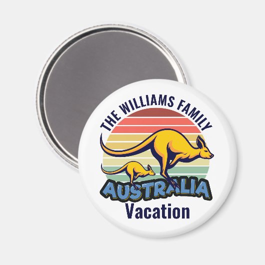 Australië reis Schattige Kangaroo Sunset Custom Magneet (Voorkant / Achterkant)