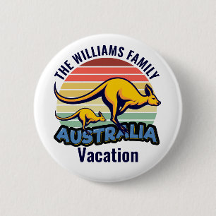Australië reis Schattige Kangaroo Sunset Custom Ronde Button 5,7 Cm
